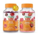 Lebendige Eisen & Vitamin C Kinder + Zink 25mg Kinder, Gummis Bundle - Große Verkostung, Vitamin-Ergänzung, Glutenfrei, GMO frei, Kaugummi