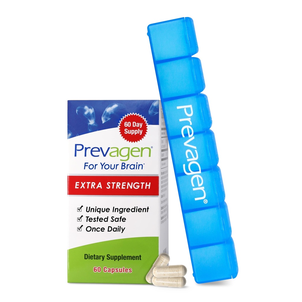 Prevagen Extra Strength - 60 capsule (2 mesi di alimentazione) | Formulato per il vostro cervello | 20 mg di Apoaequorin Plus Vitamina D3 con 7 giorni Pillola Minder