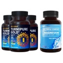 BioEmblem Triple Magnésium Complexe et BioEmblem Curcumine Turmère avec TurmiPure cliniquement étudié - Soutien articulaire, Suppléments Turcuma d'inflammation saine