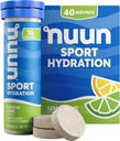 Tablettes électrolytes Nuun Sport avec magnésium, calcium, potassium, chlorure et sodium, sans gluten et végétalien, citron Lime, 4 paquets (40 portions Total)