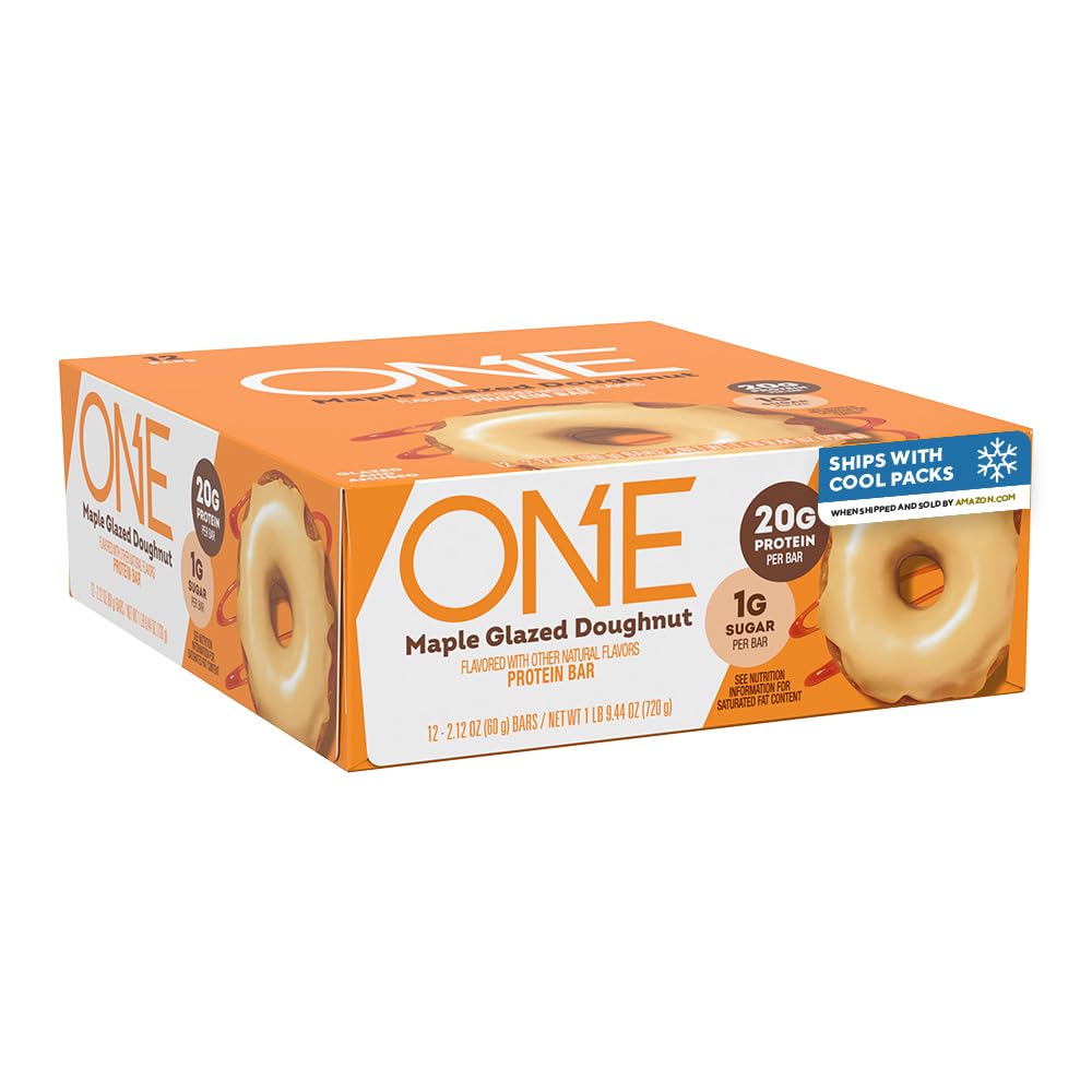 ONE Protein Bars, Maple Glazed Doughnut, Glutenfrei mit 20g Protein und 1g Zucker, Pantry Staples, 2.12 oz (12 Count)