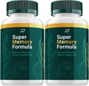 Capsules Super Memory Formula - Supplément de vitamine en amélioration de mémoire, Super Memory Formula pour le cerveau et le focus, SuperMemory Formula Nootropics Reviews (2 Pack - 120 Capsules)