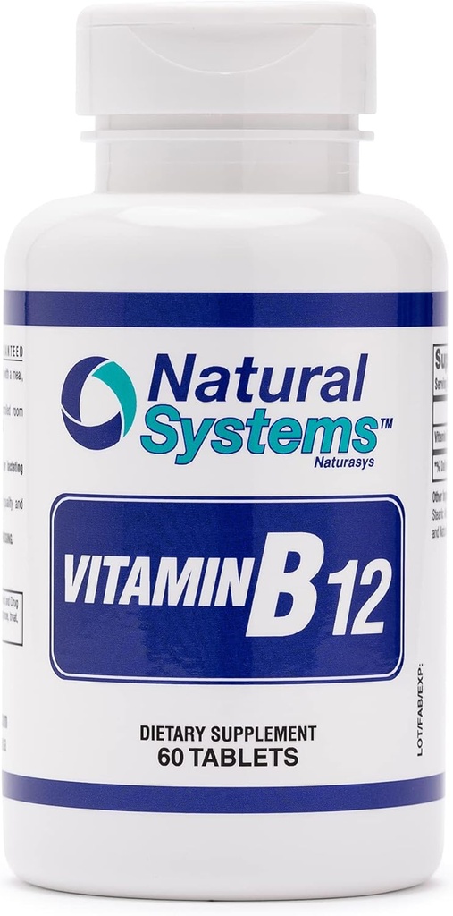 Vitamina B12 60 Compresse 1000 mcg di Sistemi Naturali - B12 Vitamine 1000mg per Adulti Aiuta a stimolare la memoria* - Vitamina B12 1000 mcg per una buona digestione* - Vitamina B12 Energy Metabolism Support*