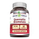 Formules étonnantes Quercetin 800mg avec Bromelain 165mg, 120 Capsules de Veggie Supplément de non-OGM
