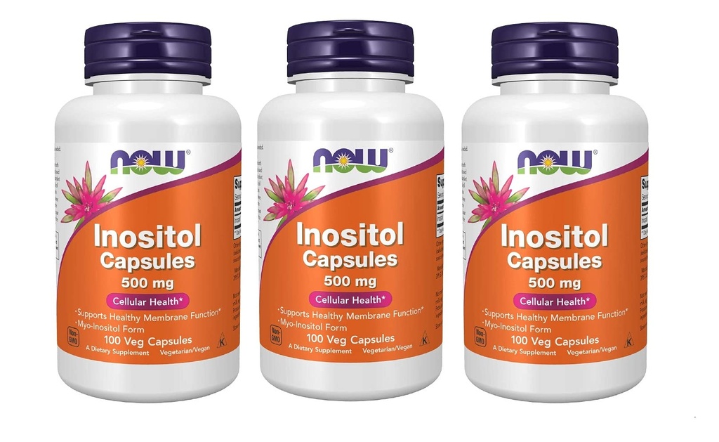 NOW Foods Foods Inositol 500mg,100 Kapseln (Paket von 3)