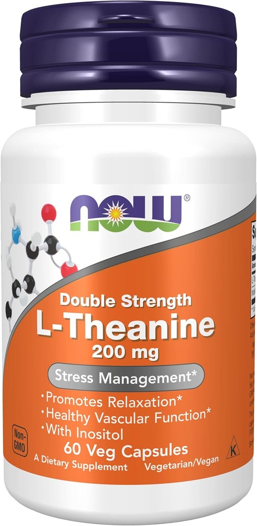 Jetzt Lebensmittel: L-Theanin Stress Management 200 mg, 60 caps (2 Pack)