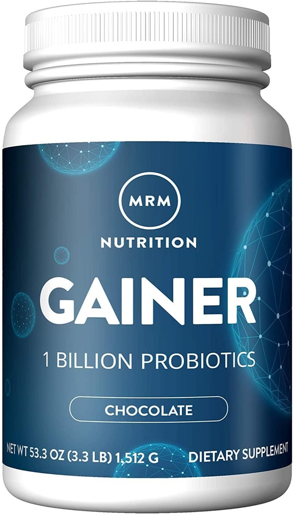 MRM Nutrition Gainer Protein mit Probiotics + Postbiotics | Chocolate Flavored | 25g Protein | Whey Konzentrat + Isolate + micellar Casein| Slow + Fast diging| mit Verdauungsenzymen