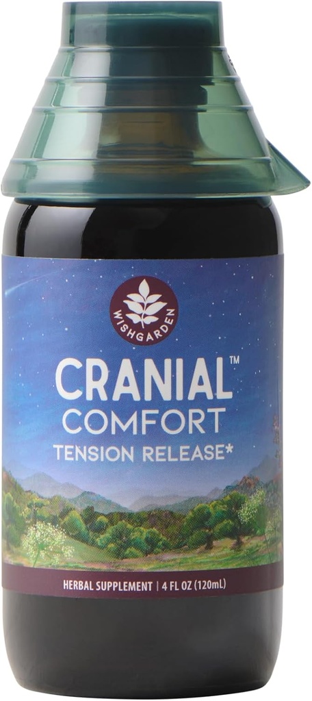 WishGarden Kräuter Cranial Comfort - Pflanzenbasierte Kräuterergänzung mit White Willow Bark Extract, Lavender & Scullcap unterstützt Freisetzung von Kopf, Neck & Schultern Spannung, Stress & Muskelspannung, 4oz