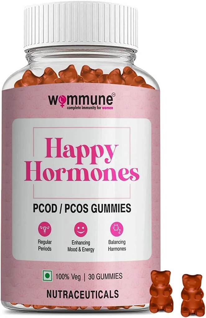 PCOD PCOD Balance Gummies | für regelmäßige Perioden I Hormonelle Ungleichgewicht, Natürliche Schwangerschaft I Inositol Fortified Hilfe in Gesichtshaar & Akne, verzögerte Periode - Revitalisieren, Rebalance, Aufladung - Gummies