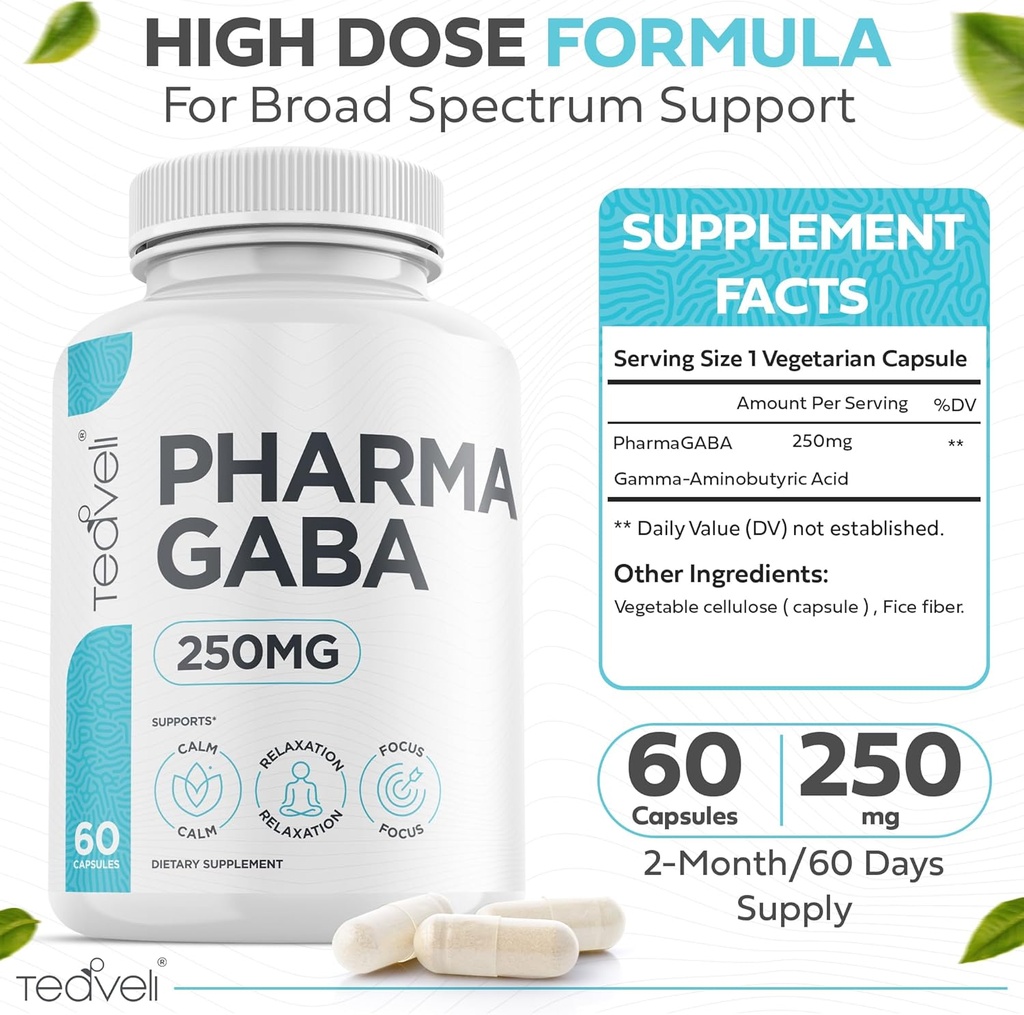 Teaveli Der Fokus und Schlaf Bundle mit PharmaGABA (250mg) und Apigenin (50mg).
