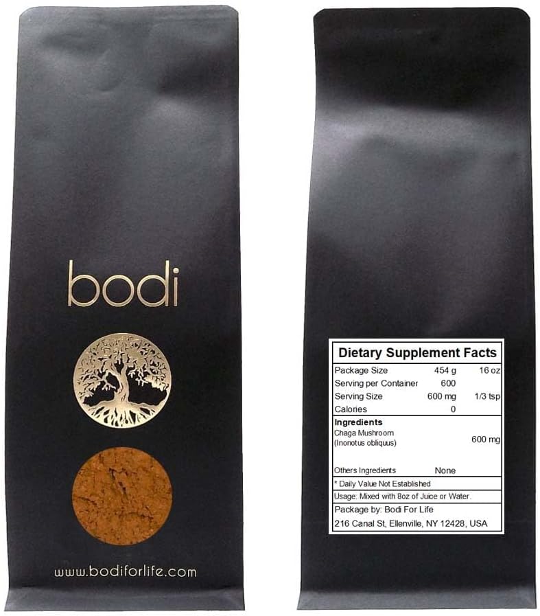bodi: Chaga Mushroom Fine Powder | 2oz a 5lb | 100% Pure Natural Hand Crafted (4 oncia)