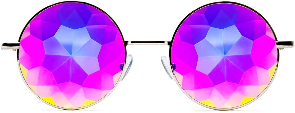 GloFX Imagine Kaleidoscope Glasss - Metal Frame - Rainbow Diffraction Rave EDM Festival