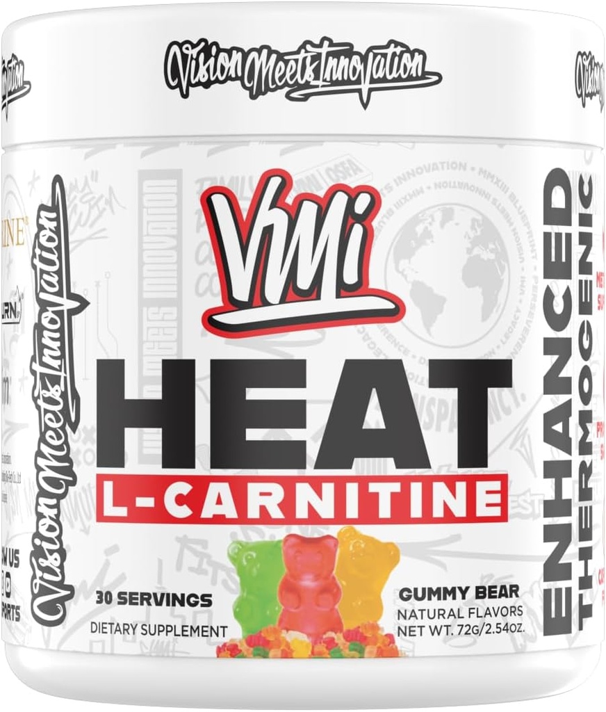 Termogenico potenziato della polvere di L-carnitina di calore | 1500 mg L-carnitina | Formula di assorbimento massimo | Ottimo gusto per gli uomini e le donne | 30 Servings (30 Serving, orso gommoso)