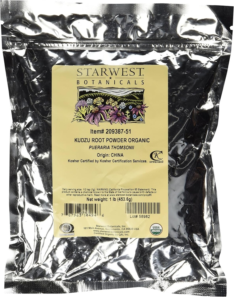 Polvere di radice di Kudzu organico - Pueraria Thomsonii, 1 lb, (Orto Botanici di inizio ovest)