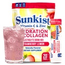 The Frozen Bean Sunkist Collagen Drink Mix - Hydration Erdbeer Zitronen-Elektrolyt-Getränk für Frauen mit Vitamin C, Zink, Collagen Peptide, Natürlich aromatisiert - 20 Pack