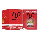 RUN GUM Fruit Punch Energy Chewing Gum 50mg Koffein Taurine & B-Vitamine Per Piece, 24 Stück (Pack mit 12) Zucker Free, Zero Calorie, No Aspartame und Gluten Free, 1 ea