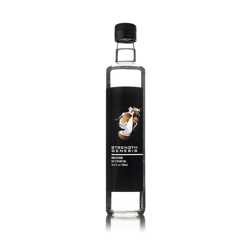 Premium MCT Öl High Octane C8 C10 MCT Öl 500ML BPA freie Glasflasche | Beste MCT Keto Kaffee, Tee, Glatteies | Pure MCT Kokosöl 60% C8 40% C10 Non-GMO Kokosnüsse Gluten Free Unflavored