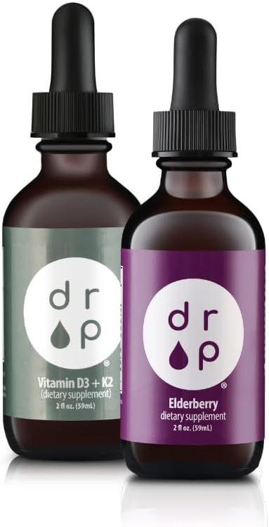 Tropfen Ergänzungen flüssige Elderberry Tropfen und Vitamin D3+K2 Tropfen Bundle