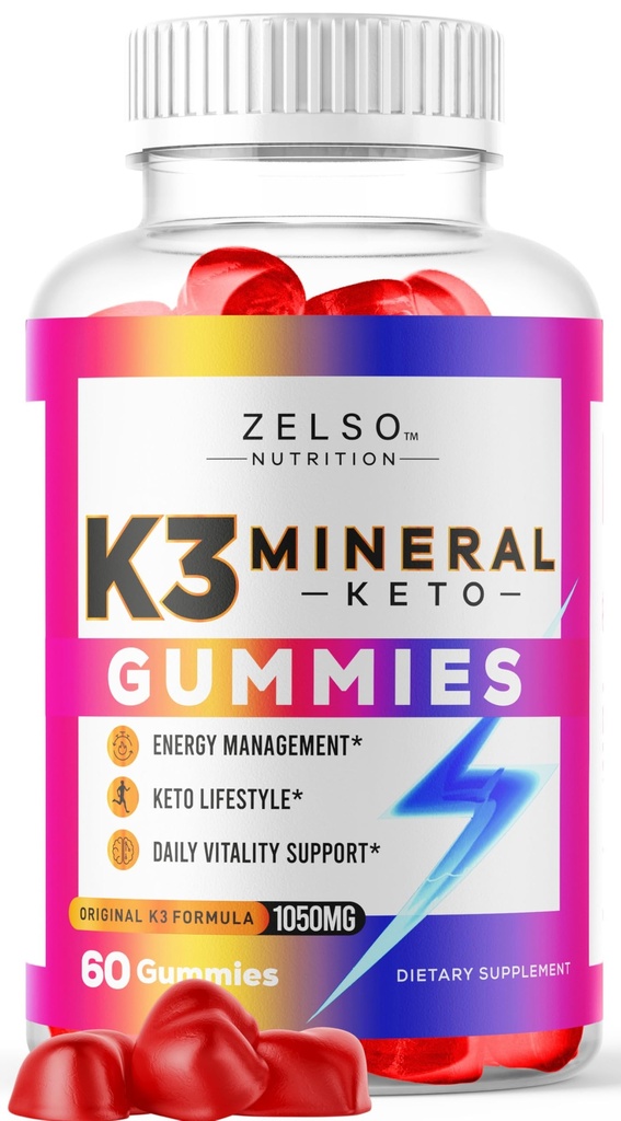 K3 Mineral Keto Gummi - Keto K3 Mineralgummis, K3 Mineral Advanced Formula Gummis - K3 Vitamin Supplement, Keto ACV Gummies K3 Mineral Gummy - 60 Gummie für 1 Monat