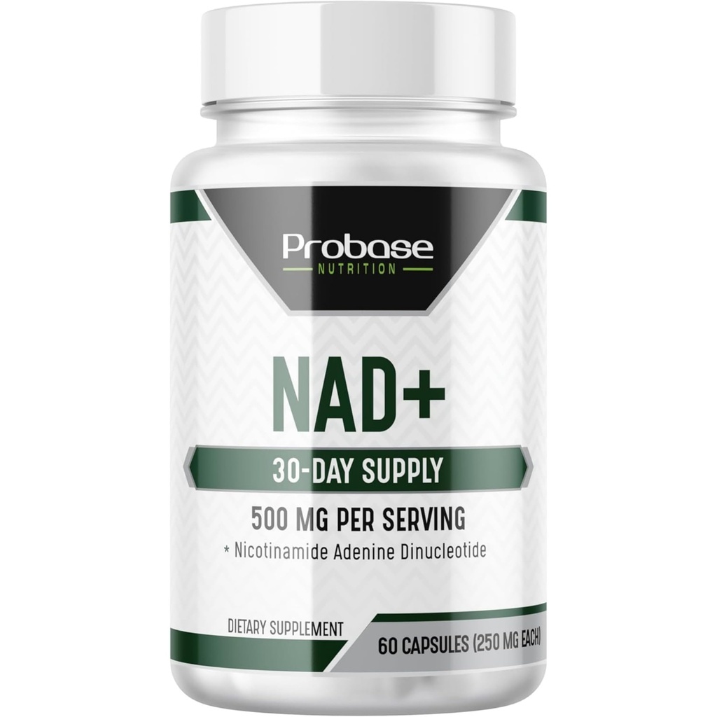 Probase Nutrition NAD Ergänzung 500mg hohe Potenz 30 Tage Versorgung NAD Maximizer Ähnlich Nicotinamid Riboside Vegan Non GMO Dritte Prüfung