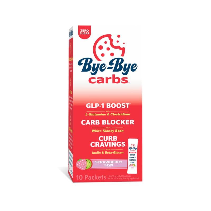 Bye-Bye Carbs - Mélange de boisson de blocage de glucides - Combattre les rages, se sentir plus long, et soutenir la digestion sans sucre et Keto Friendly - Fraise Kiwi