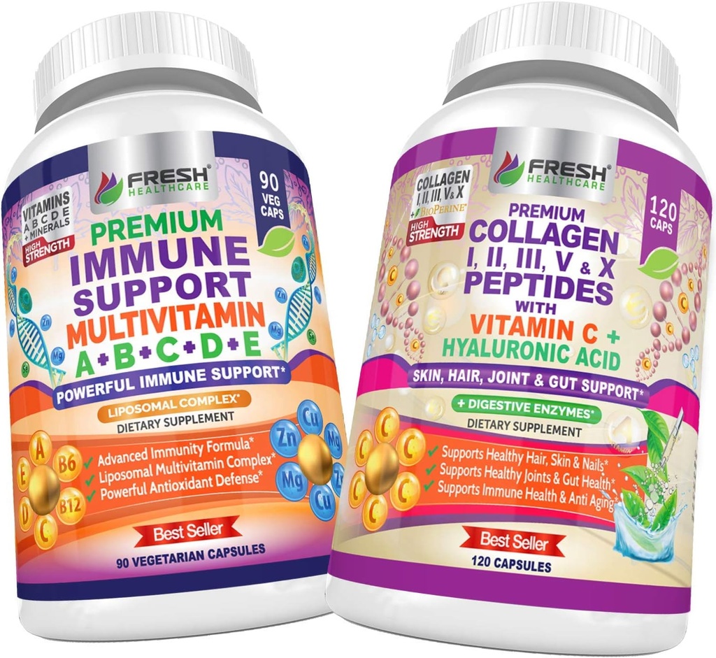 FRESH HEALTHCARE Immun Multivitamin und Collagen Peptide - Bundle
