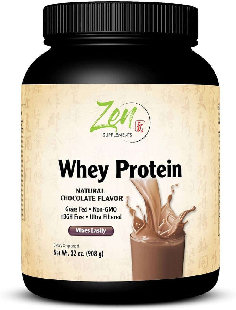 Suppléments Zen - Protéine de lactosérum 19g par portion Kéto - Chocolat 32 Oz-Powder
