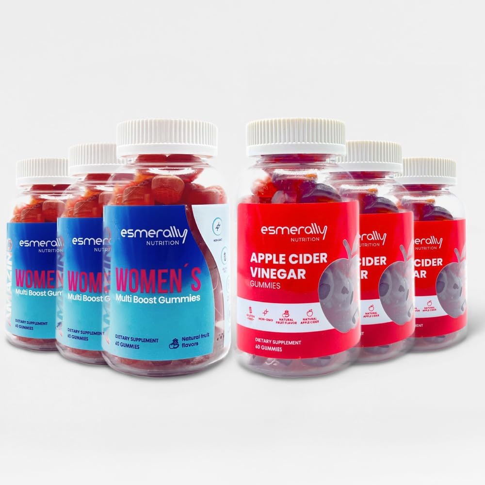 Confezione da donna x 6 - Multivitamina per le donne - Aceto di sidro di mele Gummies - 360 Multivitaminici Gummies - Vitamine per le donne - Frutta naturale Flavor - Gluten Free & Non GMO - Donne Multivitamin