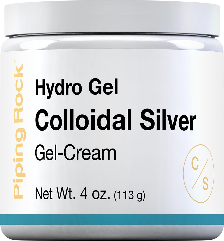 Piping Rock Colloïdal Argent crème de 4 oz pour la peau Hydro Gel crème de non OGM, sans gluten