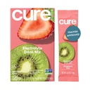 Cure Hydration | Pflanzenbasierte Elektrolyt-Getränk-Mix | Kein hinzugefügt Zucker | Dehydratation Relief Pulver mit Kokosnusswasser hergestellt | Non-GMO | Vegan | Box von 8 Packungen - Erdbeer Kiwi