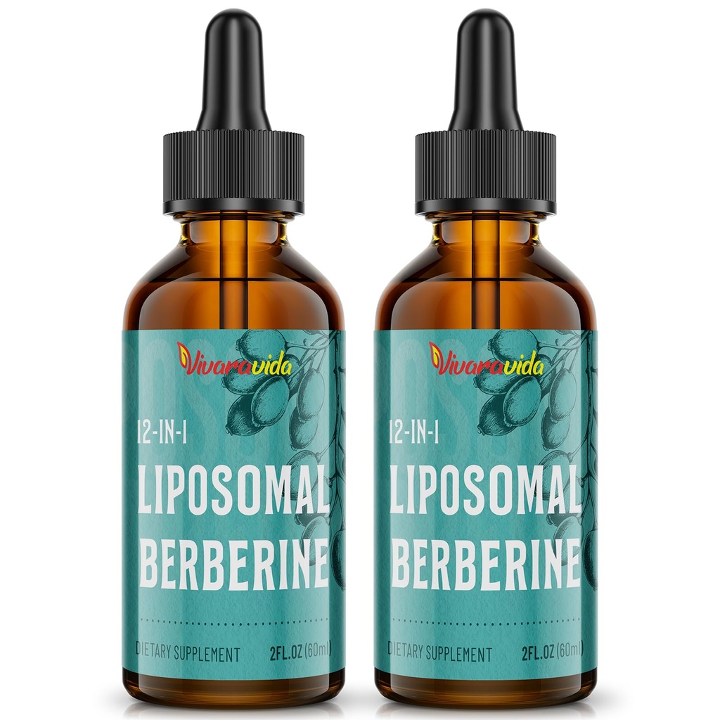 Berberina HCl Supplemento 3000 mg - Liposomal Berberine HCl Liquid - AMPK Attivatore con curcuma, cannella di Ceylon, 12 ingredienti naturali - 4 fl oz