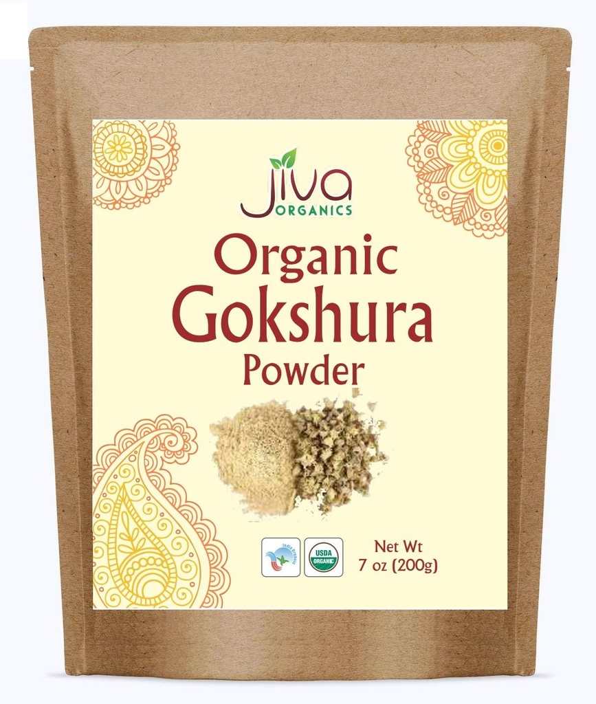 Jiva Organics Gokshura Powder 7 Once Bag - Non-OGM, Tribulus pur et plein spectre - Origine indienne