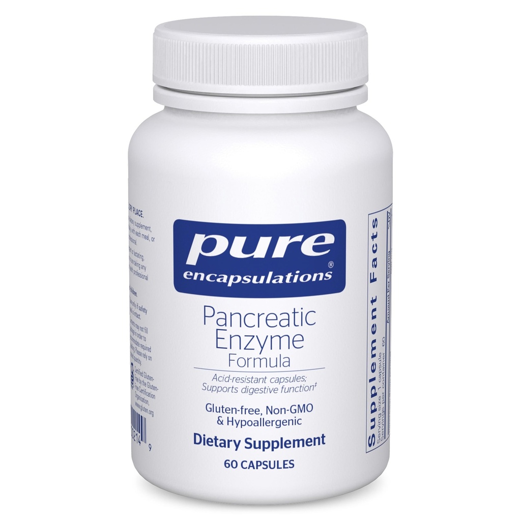 Pure Encapsulations Pancreatic Enzyme Formula - Verdauungsenzyme für Verdauung - stärkt Gutgesundheit* - Gezielte Lieferkapseln - Glutenfrei & Non-GMO - 60 Kapseln