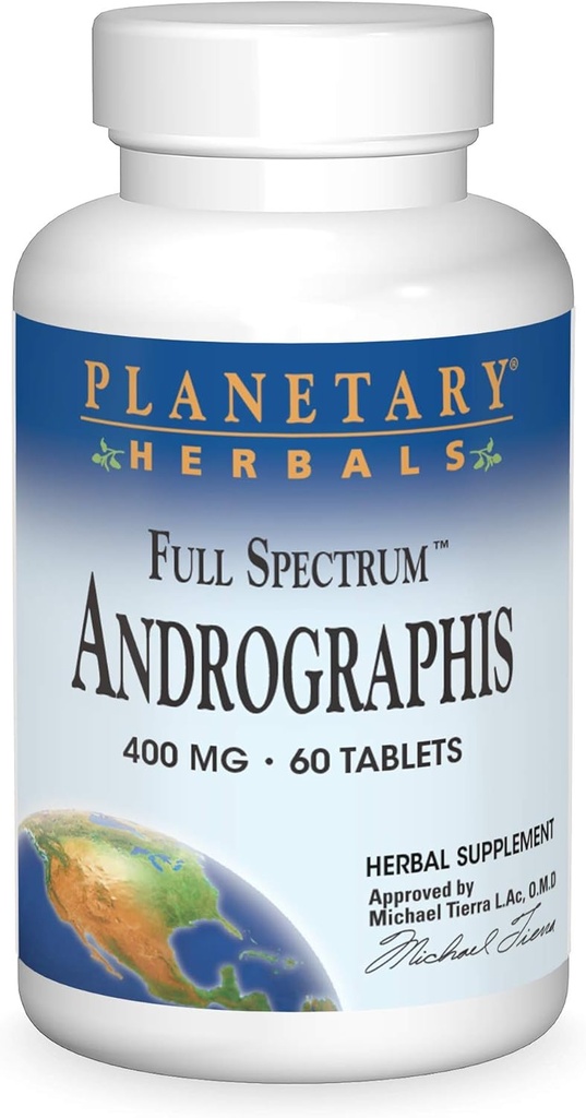Planetary Kräuter Vollspektrum Andrographis 400mg - Ayurvedic Kräuter - 60 Tabletten