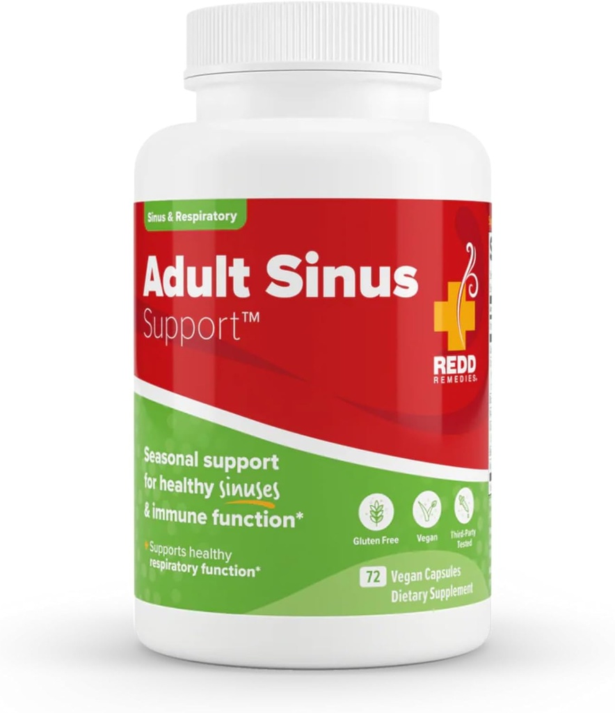 Redd Remedies, Adult Sinus Support, Respiratory and Immune Health Formula, 72 Vegan Capsules