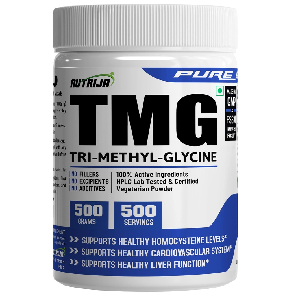 NutriJa-TRIMETHYLGLYCINE (TMG) (Betaine Anhydrous) (500 Grammi)