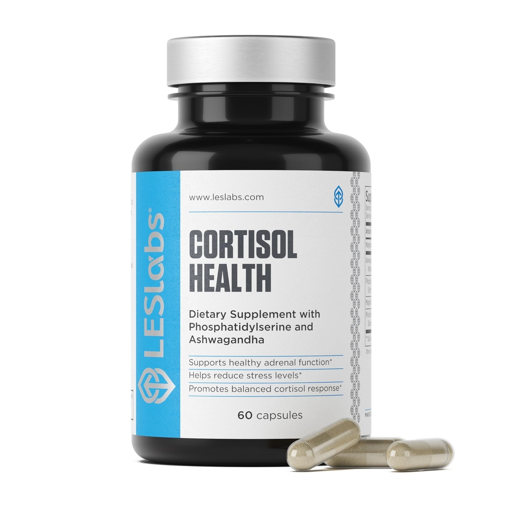 LES Labs Cortisol Health – Stress Relief, Balanced Cortisol Response, Relax & Deep Sleep – Phosphatidylserine, Magnesium, Magnolia Bark, Rhodiola Rosea & Ashwagandha – Non-GMO – 60 capsule
