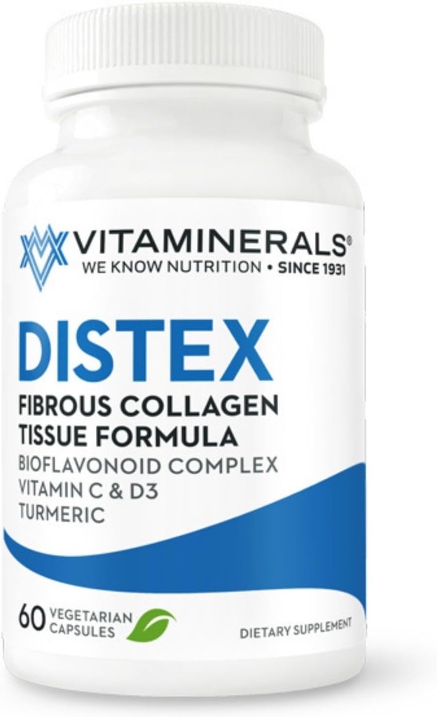 Vitaminerals 117 DistexTM Spinal Disc Support | Bromelain | Turmeric | Manganese | 60 Caps Veggie