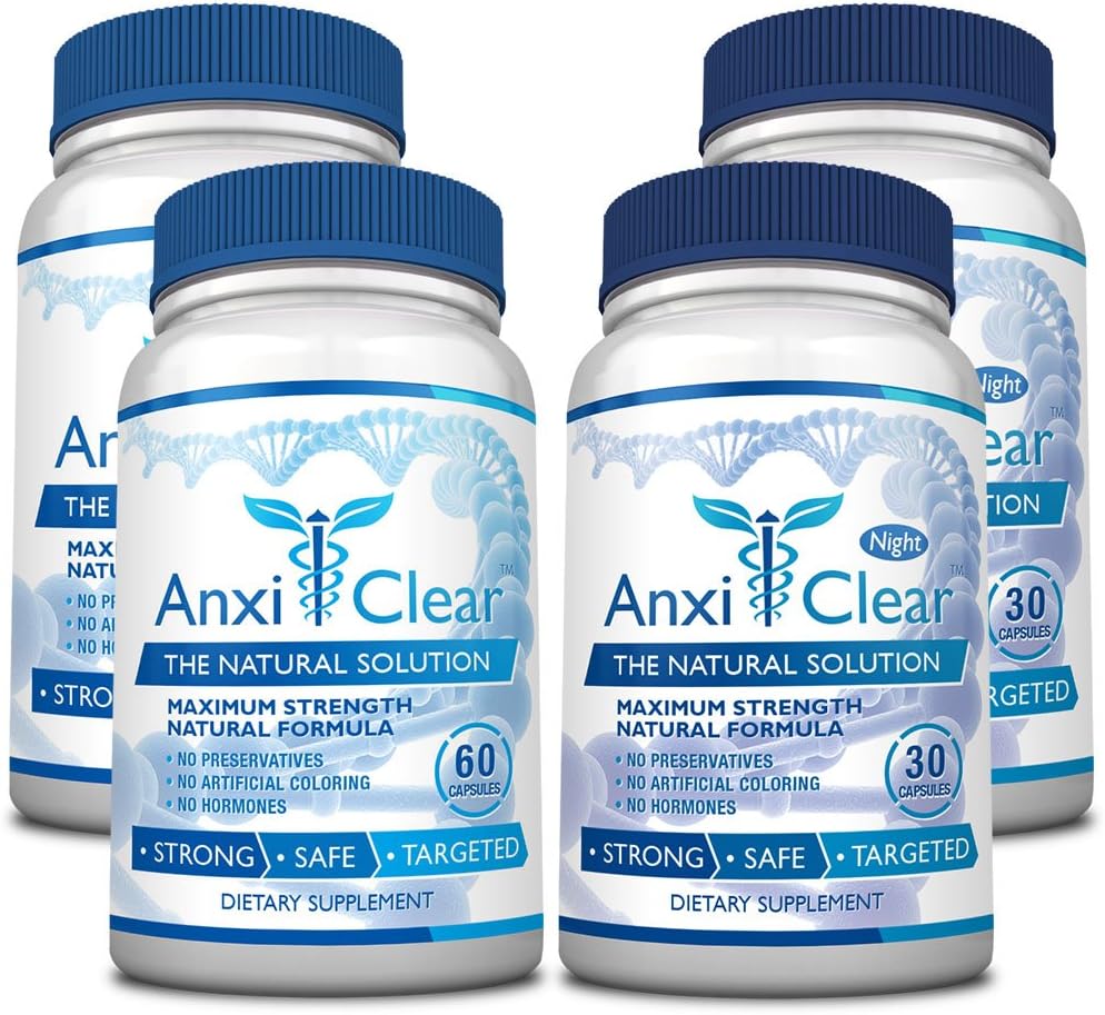 AnxiClear santé des consommateurs - stimule l'humeur, calme l'esprit, élève les niveaux de sérotonine - 5-HTP, L-thianine - 2 Jour + 2 Nuit