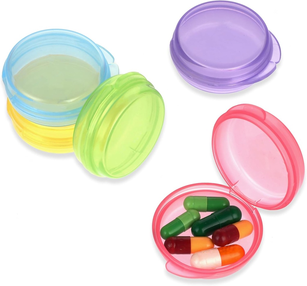5 confezioni Mini contenitore di pillole dell'organizzatore della piccola scatola del contenitore portatile della pillola di viaggio del supporto della vitamina per il contenitore di stoccaggio delle pillole del vaso di tasca per mantenere l'olio del fegato del cod della medicina