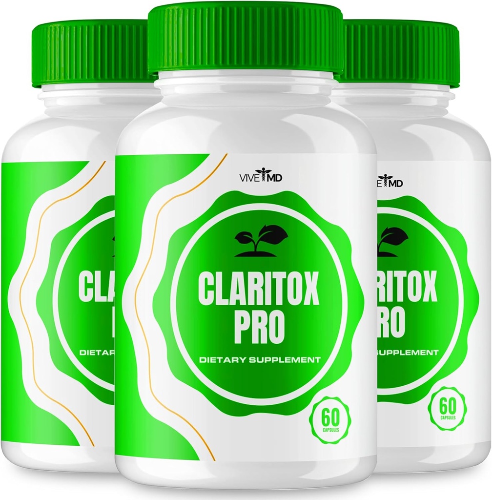 VIVE MD Claritox Pro per Vertigo Capsule, Claritox Pro per Vertigo Recensioni, ClaritoxPro per Vertigo Supporto Supplemento, Massima resistenza Nootropic Dietetici Formula Pills (3 Pack)