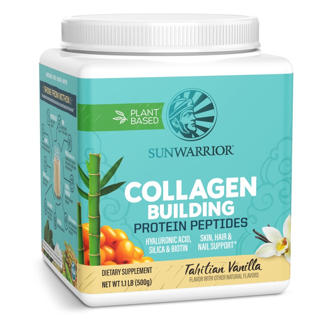 Vegan Collagen Protein Pulver Pflanzenbasierte | Hyaluronsäure Mineralien Biotin Soy freie Dairy freie Gluten freie NON-GMO | Vanille 20 Servierungen | Collagen Building Peptide von Sunwarrior