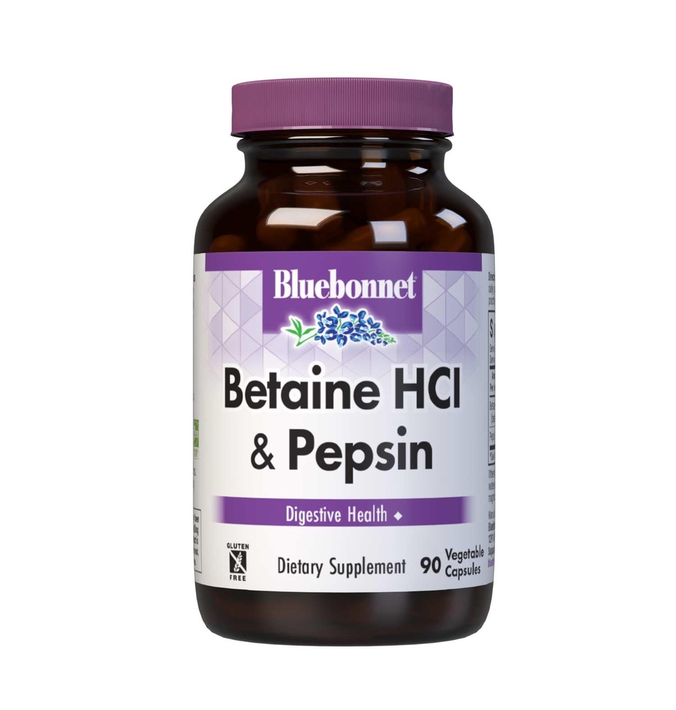 BlueBonnet Betaine HCI Plus Pepsin Capsule Vegetariani, 90 Conte