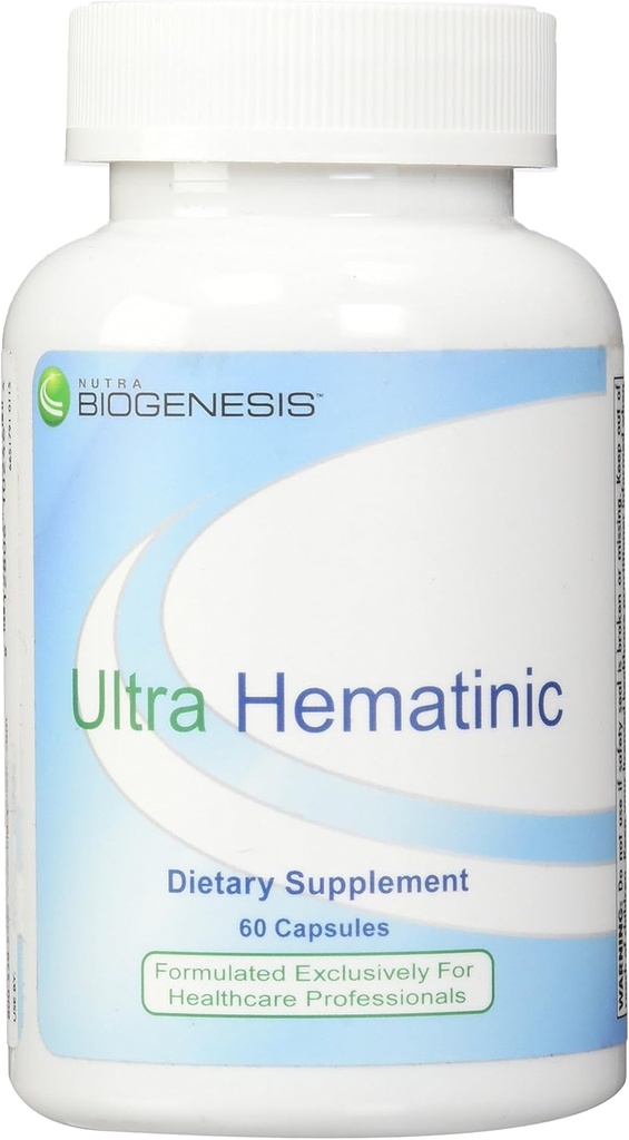 Nutra BioGenesis - Ultra Hematinisch - Eisen, B Vitamine und Kupfer für Eisenabsorption, RBC Unterstützung und Energie - 60 Kapseln