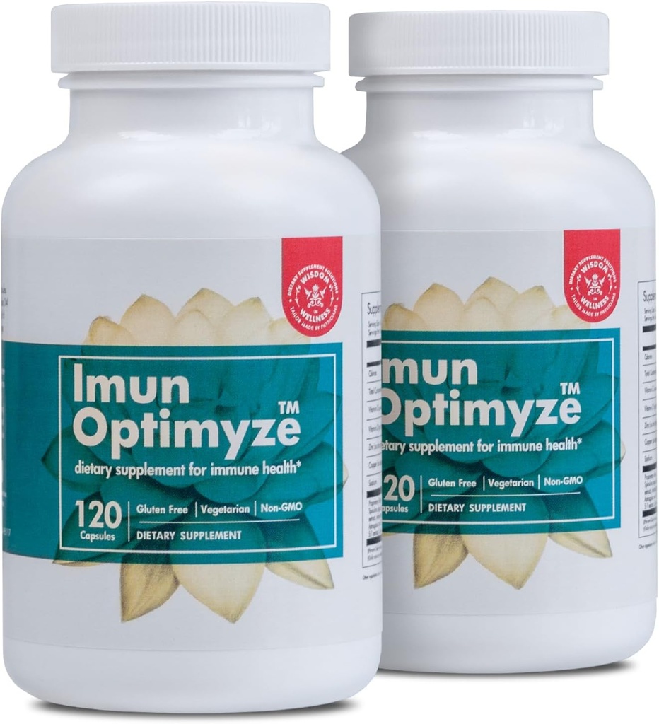 Immun OPTIMIZE - Immunsystem-Supplement - 120 Kapseln 2-Pack - Balance-Komplex für Immununterstützung - Multi Vitamin Kapseln für Erwachsene - Glutenfreie und nicht GMO-Supplement