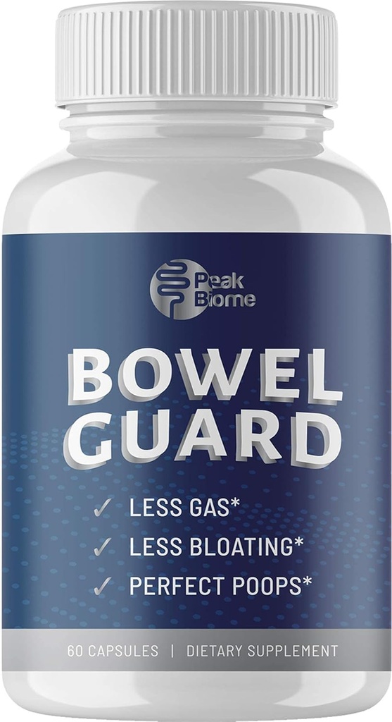 Bowel Guard - Suppléments enzymatiques actifs à base végétale avec probiotiques - Aide à la digestion probiotique - pour le gonflement et le gaz - 30 jours d'approvisionnement - Paléo - Keto - 60 Ct