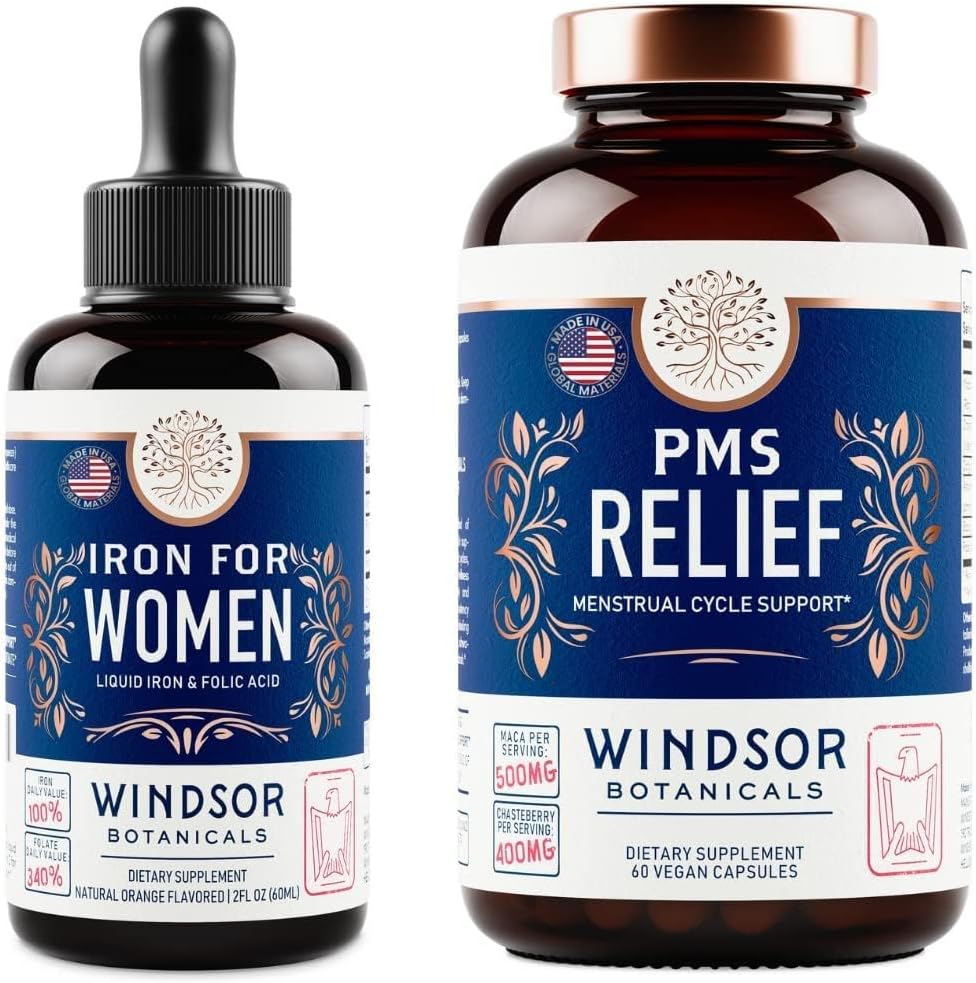 BOTONIQUES DE WINDSOR Capsules de fer liquide et de soulagement du SPM