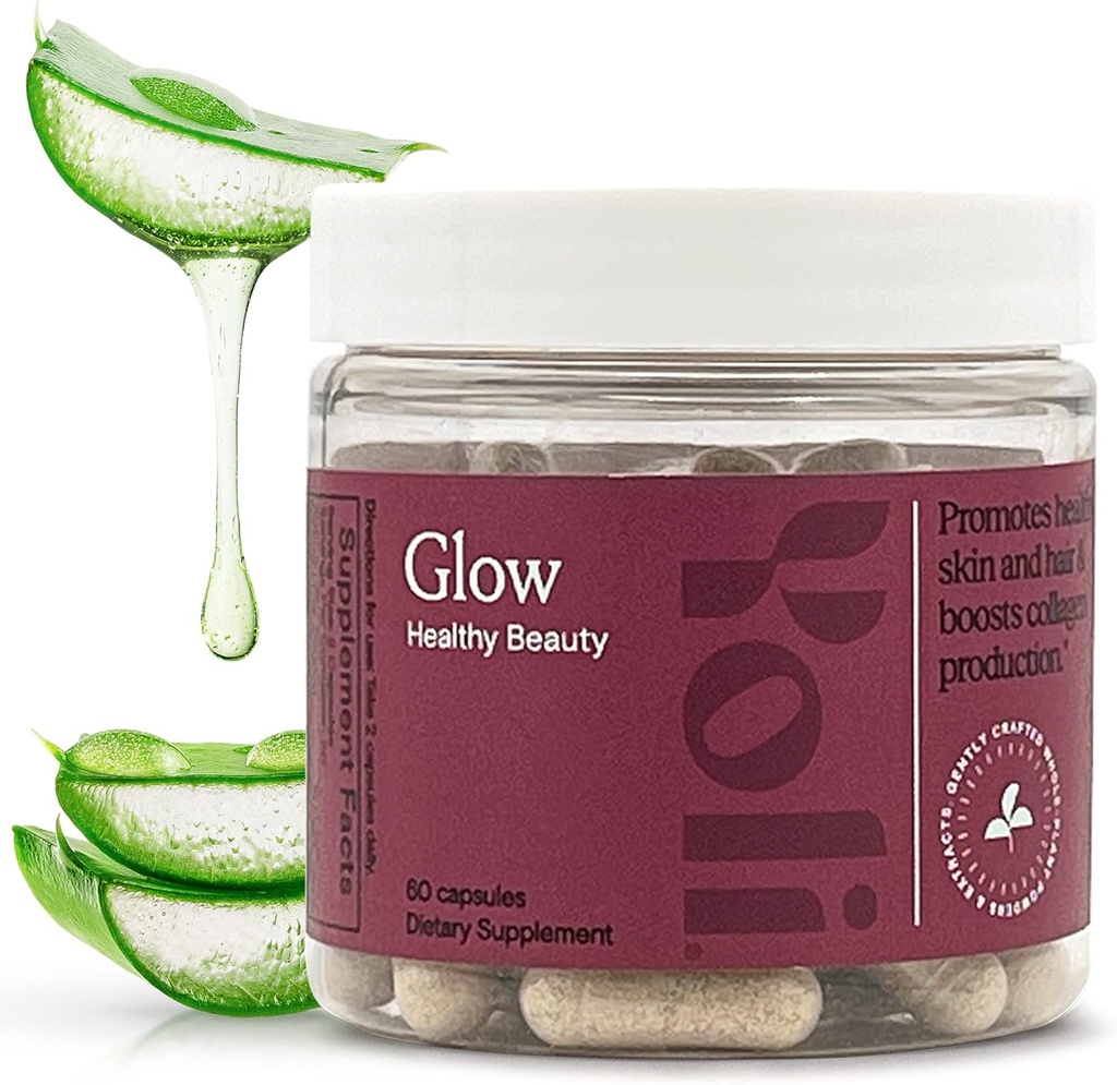 Yoli® Glow Biotin & Collagen – Formule cheveux, peau et ongles – Multivitamine quotidienne pour les femmes avec des vitamines et minéraux essentiels – 60 capsules