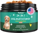 Dog Multivitamin Kaubare Vitamine für Hunde mit Glucosamin Chondroitin Multivitamins Chews Welpen Hautmantel Herz Gesundheit Pet Hip & Joint Support Ergänzungen für Hunde Immunität Mobilität Energie