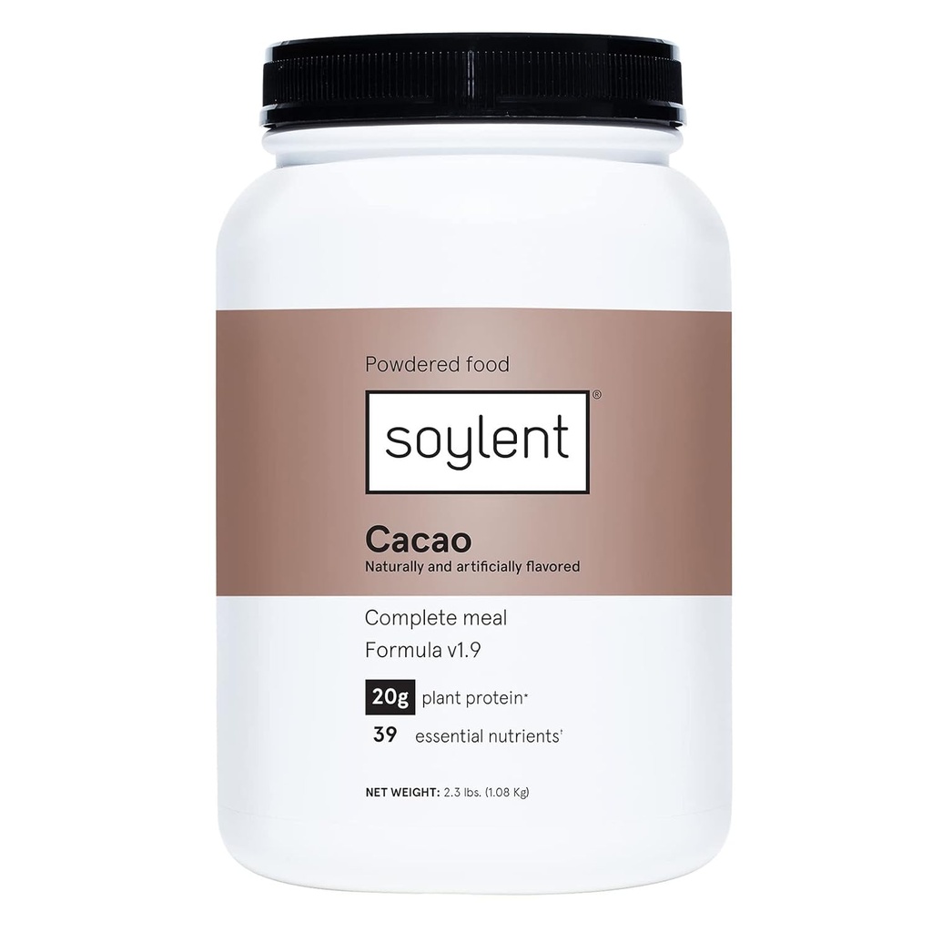 Poudre de protéines de remplacement, Cacao - Protéine végétalienne à base végétale, 39 nutriments essentiels - 36.8oz